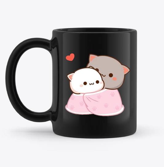 Black Dudu and Bubu / Peach and Goma Mug